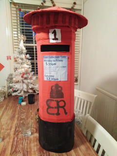 Post box made from recycled packaging and our gummed paper tape