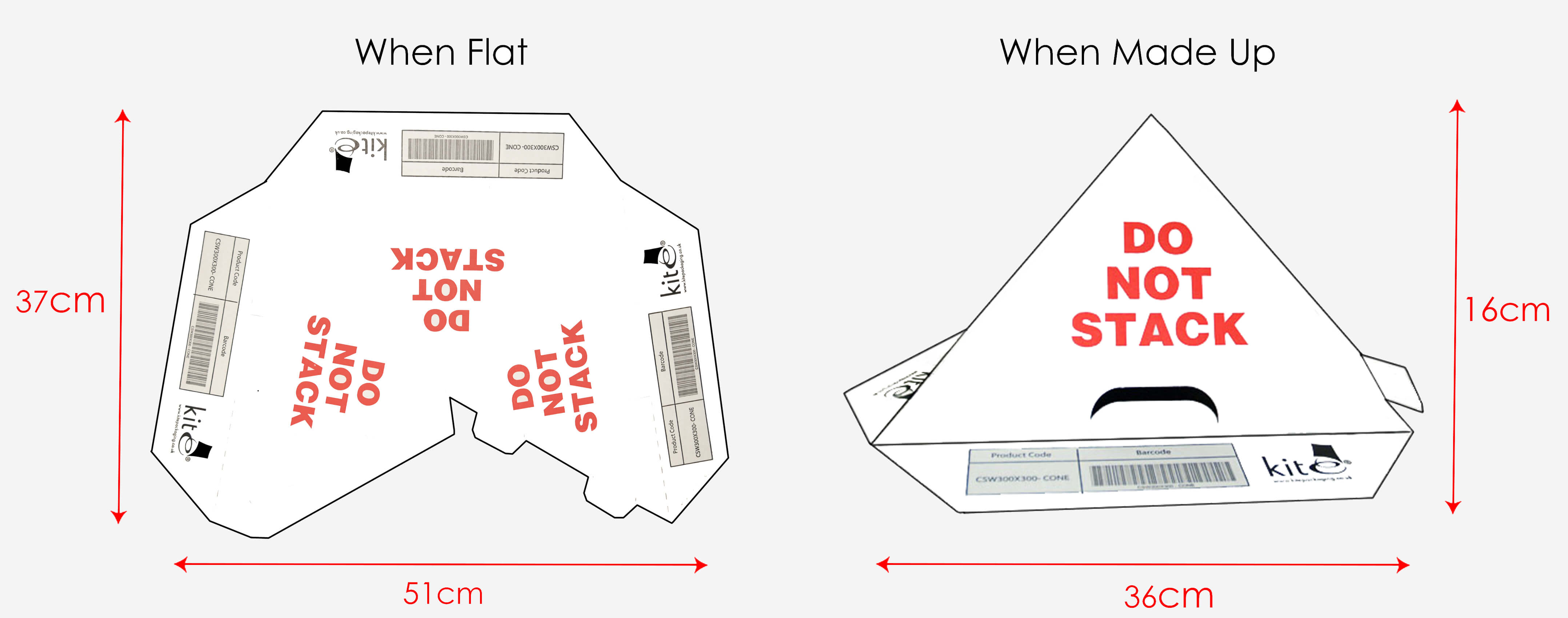 Do Not Stack Cones Pallet Warning Cones Kite Packaging