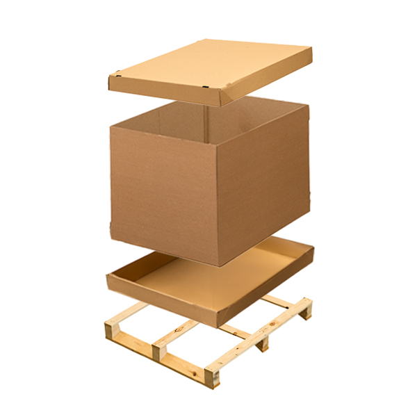 cardboard packaging boxes with pallets