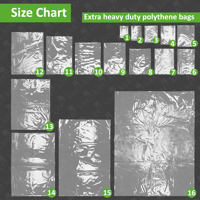 Extra Heavy duty polythene bags sizes - Medium